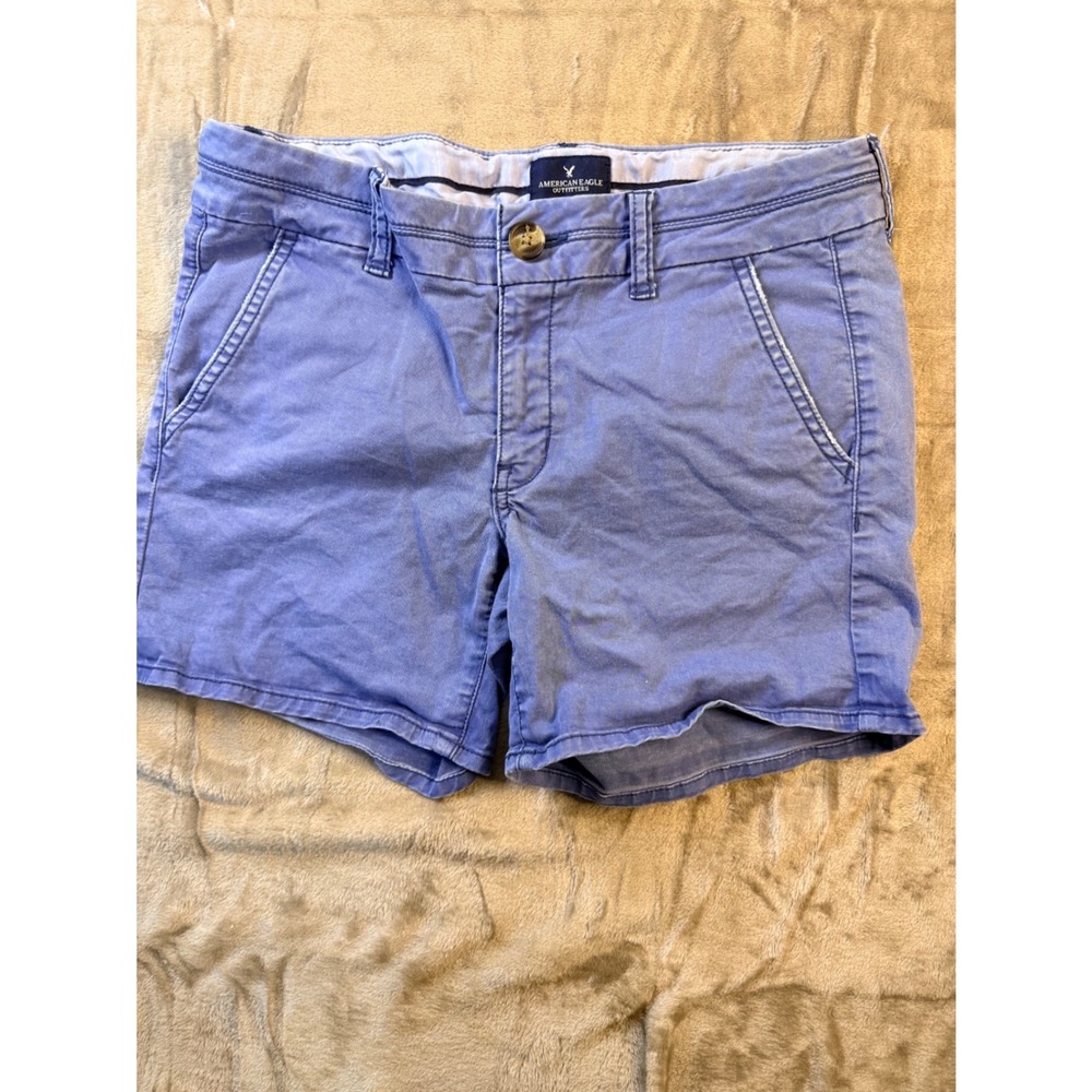 American Eagle Outfitters Midi Shorts Blue  Chino Size 6 Women Preppy Y2K